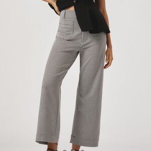 Anthropologie Maeve Colette Houndstooth Crop Wide-Leg Pants NWT